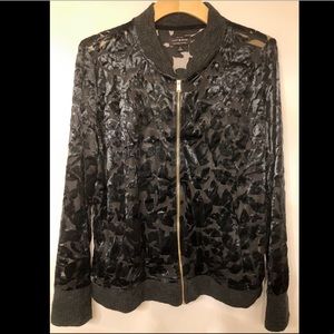 Women’s lucky brand black floral jacket size XL